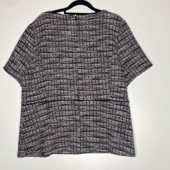 Ann Taylor Tweed Peplum Back Zip Top Women's Size XL - Picture 5 of 6